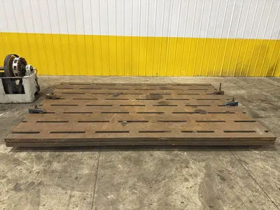 12' LONG X 8' WIDE X 5" THICK T-SLOTTED FLOOR PLATE / LAYOUT TABLE: YOBRO #23835
