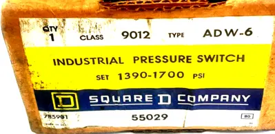 NEW SQUARE D 9012-ADW6 PRESSURE SWITCH 9012ADW6