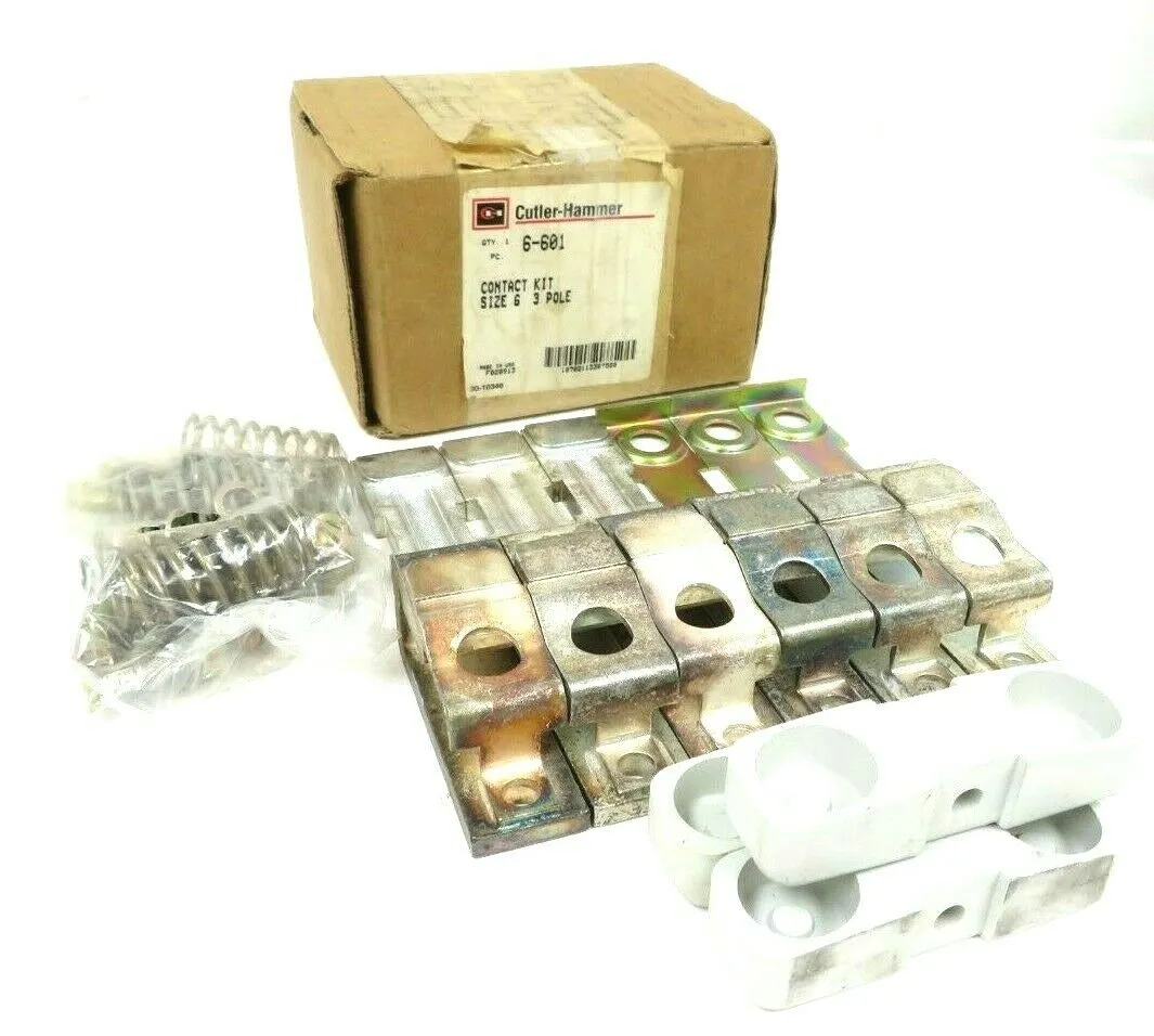 NEW CUTLER HAMMER 6-601 CONTACT KIT SIZE 6 3 POLE SET 6601