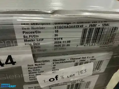 Pallet of 55 cases of MSI GLENRIDGE CHARCOAL OAK 6X48 LUXURY VINYL TILE - Approximately 1980 sq.ft.