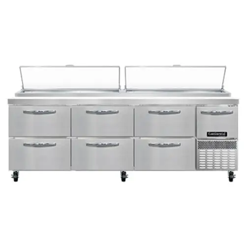 Continental PA93N-D 93" Pizza Prep Table W/ Refrigerated Base, 115v