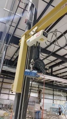 Bracketed Jib Crane with 1/2 ton Coffing Hoist