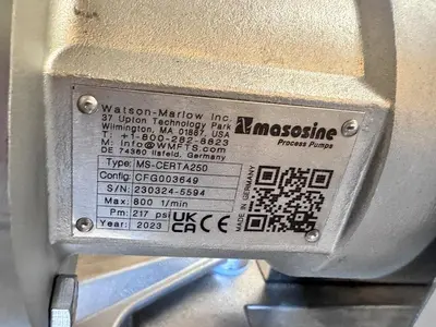 Used 2023 WATSON MARLOW MASOSINE CERTA 250 Sanitary  Pump California US | Machinery & Equipment #1476504