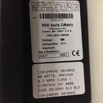 USED RVSI ACUITY CIMATRIX 888
