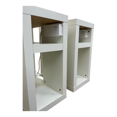 2 matching wood Corner Shelf w/ Power Strip