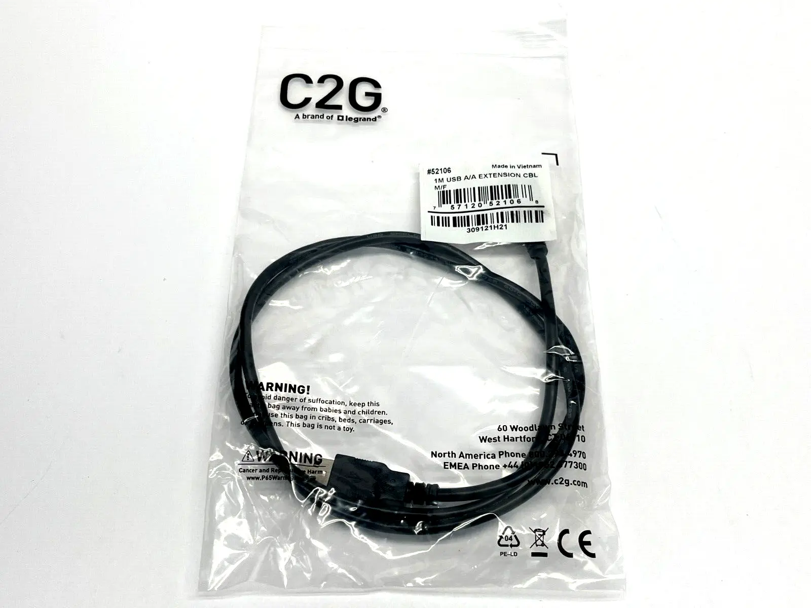 52106 | Cables To Go  USB A/A Extension Cable M/F 1M - New