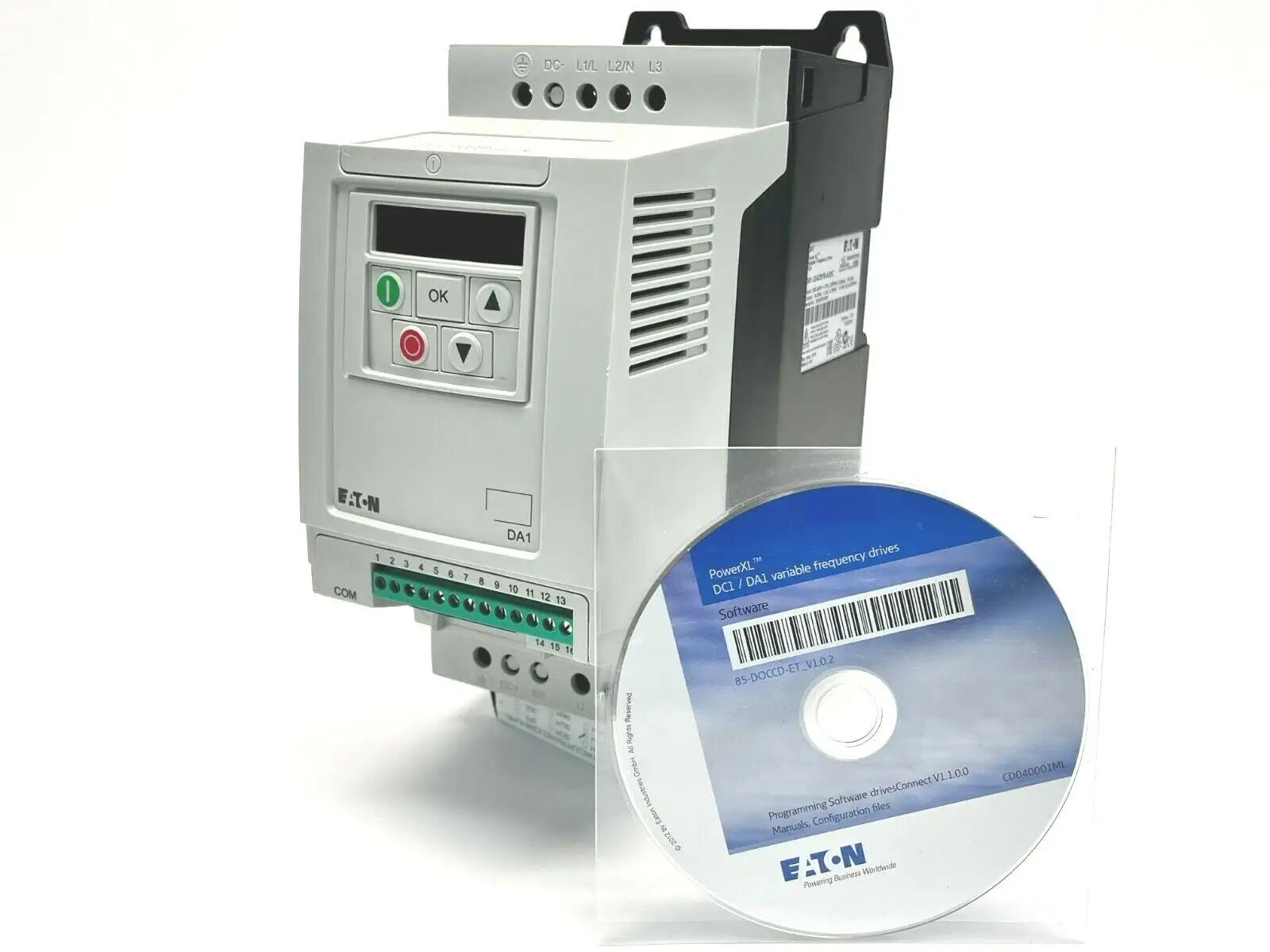 USED EATON VF DRIVE IP20 NEMA 0, LED DISPLAY, 2-OUTPUTS 5-INPUTS
