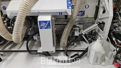 USED 2017 BIESSE AKRON 1440A USED EDGEBANDER WITH CORNER ROUNDING AND PREMILLING ++