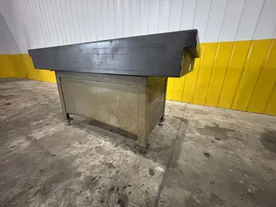 36" X 72" X 9" THICK BLACK GRANITE SURFACE PLATE WITH STAND: STOCK #23490