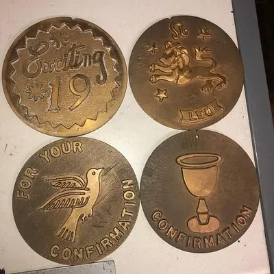 3507-700 Assorted Group Lot of 50 Antique Mixed Master Brocading Templates – Bronze and Brass Material