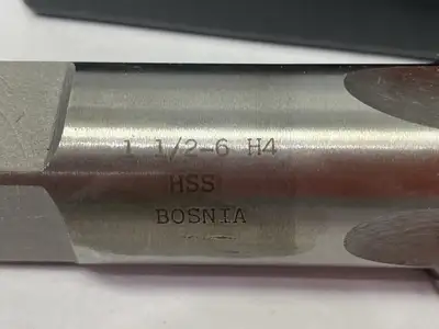 USED INTERSTATE STRAIGHT FLUTE TAP: 1-1/2-6 UNC, 4 FLUTE, PLUG CHAMFER, 3B CLASS