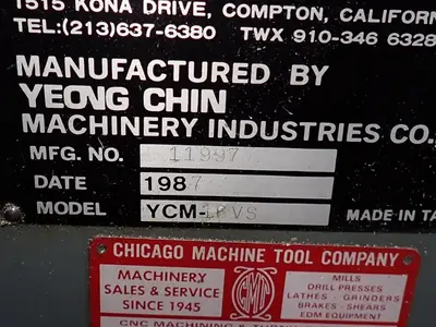 USED 1987 YEONG CHIN MACHINERY INDUSTRIES CO YCM16VS