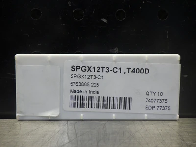 SECO Carbide Inserts QTY10 SPGXT12T3-C1 T400D (LOC1434A)