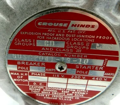 NEW CROUSE HINDS GUSC2041-13-10 EXPLOSION PROOF SNAP SWITCH GUSC20411310