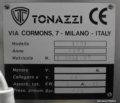 USED TONAZZI 1001