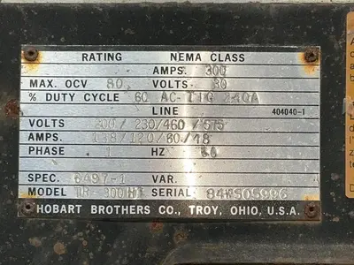 Used HOBART TR300HF Arc Welders Ohio US | HGR 24 #1498612