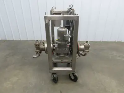 Bran & Lubbe N-J 32 Dual Metering Pump 1.5"Tri-Clamp Sanitary Cart .75kw 3PH