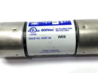 USED EDISON TIME DELAY DUAL ELEMENT FUSE CLASS RK5 600VAC 100A