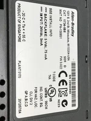 USED ALLEN BRADLEY 1734-IB8 SER D