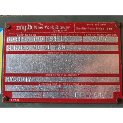 USED NEW YORK BLOWER 194 LS