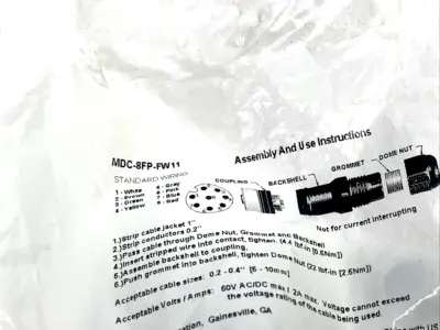 MDC-8FP-FW11 | Mencom  Field Wireable Connector M12 Female 8-Pin 5-10mm PG11 - New