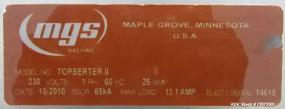 USED MGS TOPSERTER