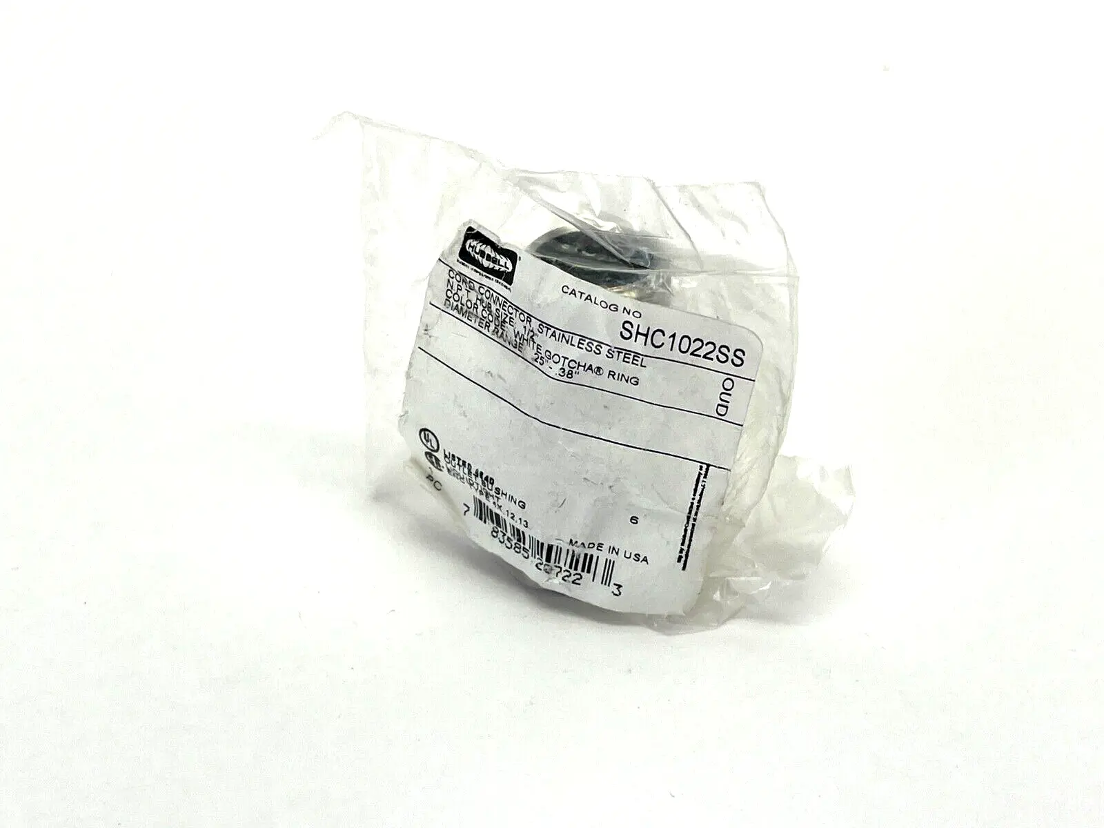 New | in-Stock Hubbell Cord Connector Straight Male .25-.38" 1/2" Stainless Steel Electrical Fittings Michigan US | Maverick Industrial Sales #1391806