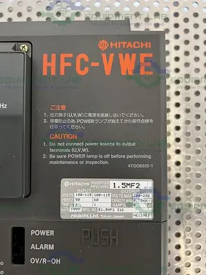 USED HITACHI HFC-VWE 1.5MF2 INVERTER / VARIABLE FREQUENCY DRIVE 0.75 KW, 5 AMPS, 1 PH