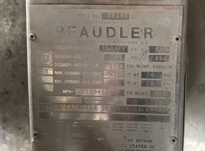 1990 PFAUDLER 2,000 GALLON Glass Lined Reactors | Perry Equipment (3)