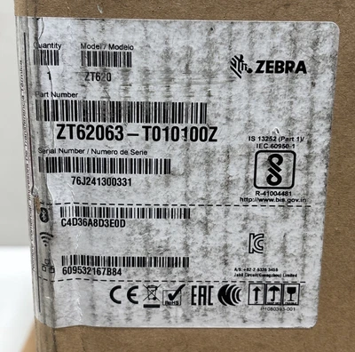 New | in-Stock Zebra ZT62063T010100Z Digital Printers Indiana US | J&J Industrial Supply #1548371