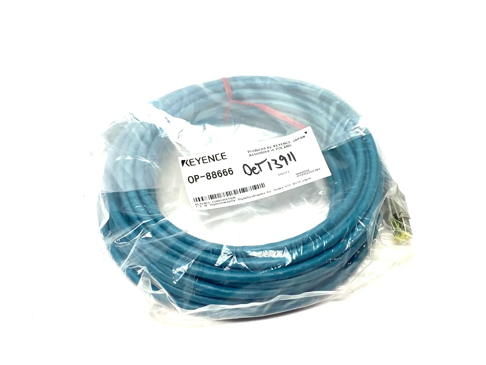 NEW KEYENCE DOUBLE ENDED ETHERNET CABLE M12 8-PIN X-CODED 10M