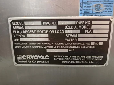 Cryovac Model 2045B Sealed Air Bagging Machine # 3331