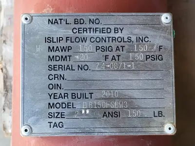 NEW 2010 ISLIP FLOW CONTROLS DB150FSBW3