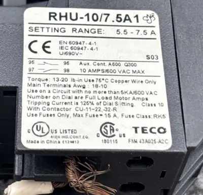 Used advance Controls CK12 Motor Control Parts California US | Davliegogo LLC #1705698
