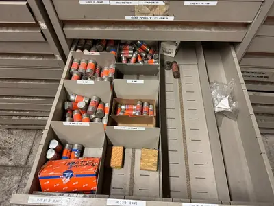 VIDMAR STYLE MICROFORM FILE CABINET 10 DRAWER (NO CONTENTS)