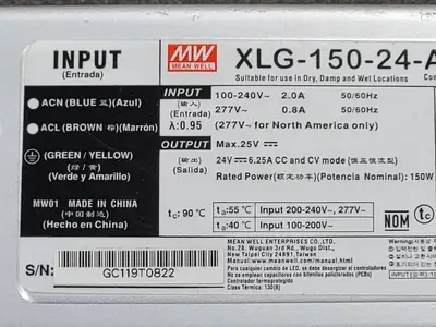 USED MEAN WELL XLG-150-24-A