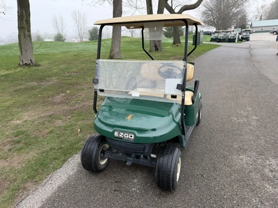 (1) 2014 E-Z-Go golf cart with a Kawasaki gas engine, does not include Club canopy or ball washer, f...