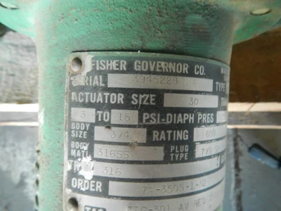 Fisher 3/4" 600 Class, 316 Stainless NPT Control Valve