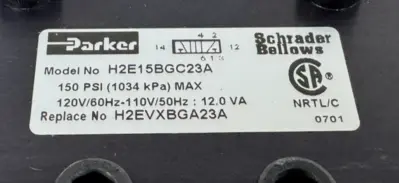 NEW PARKER H2E15BGC23A SOLENOID VALVE 150PSI 110/120V 50/60HZ H2EVXBGA23A