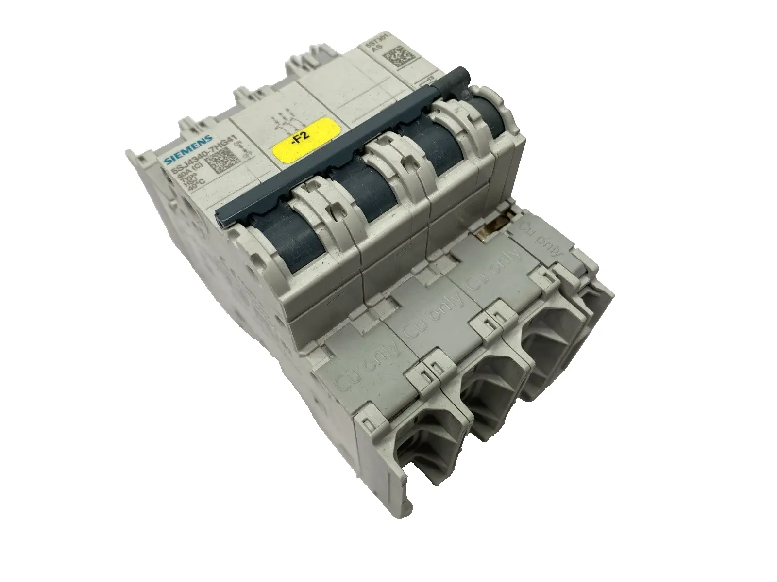 USED SIEMENS CIRCUIT BREAKER 3P 40A W/ 5ST3010-0HG AUXILIARY SWITCH