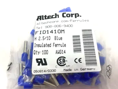 New | in-Stock Altech Crimp Ferrule Terminals 14AWG/2.5sqmm PACK OF 100, LOT OF 3 Electrical Fittings Michigan US | Maverick Industrial Sales #1390895