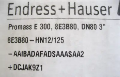 NEW Endress+Hauser 8E3B80-AAIBADAFADSAAASAA2+