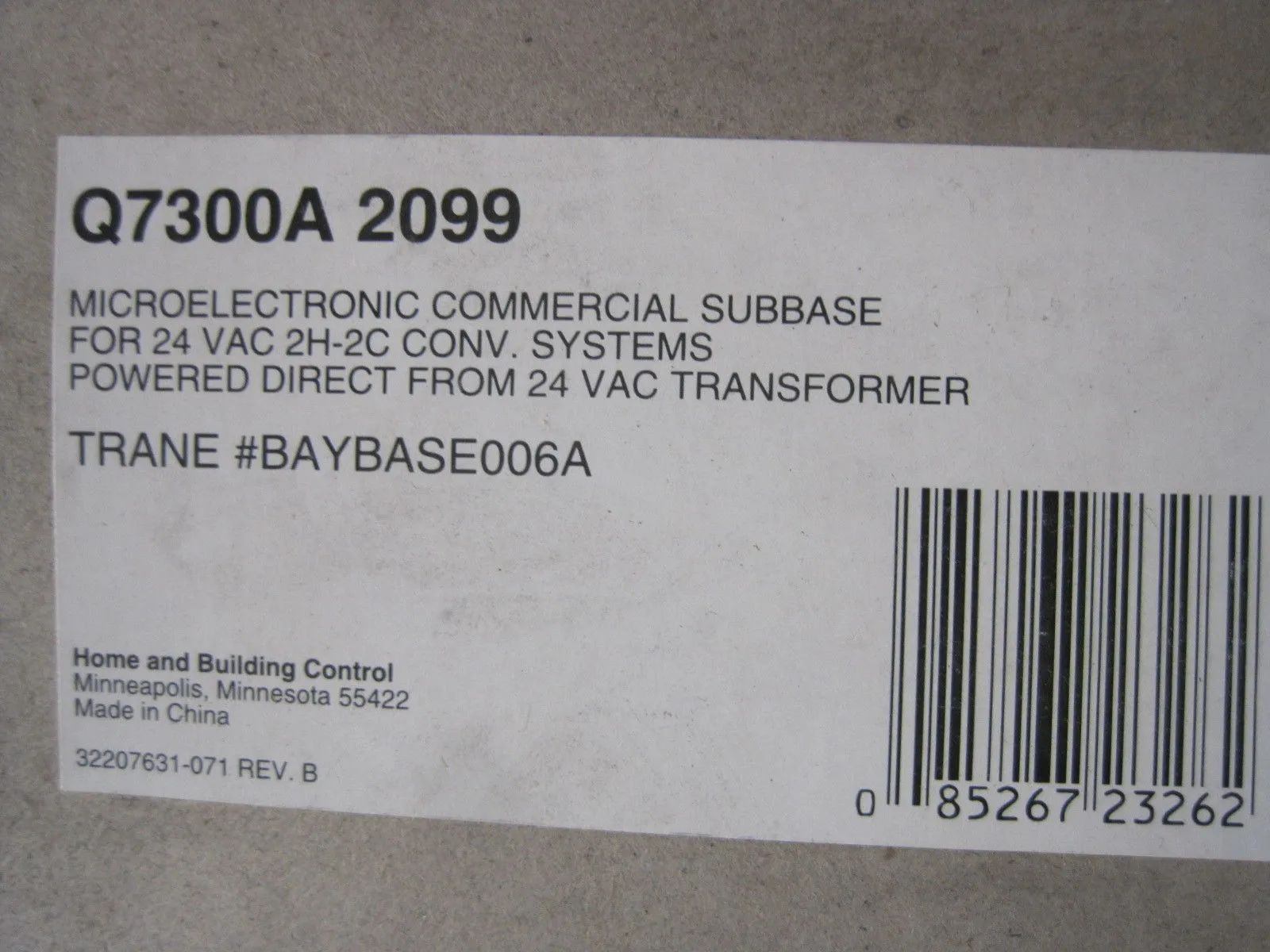 NEW TRANE Q7300A-2099 SUBBASE Q7300A2099