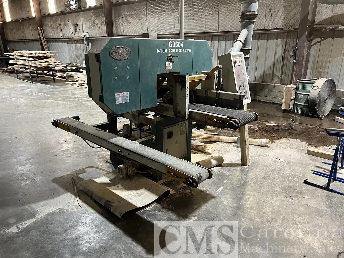 USED GRIZZLY G0504 16" HORIZONTAL RESAW WITH RETURN CONVEYOR