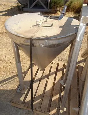 Hopper, 3.5 CF, S/st, Precision Stainless, Cone Bottom, #S742483