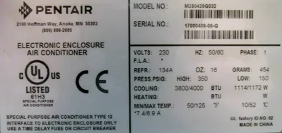 NEW PENTAIR M280426G032 AIR CONDITIONER 230V 3800/4000 BTU