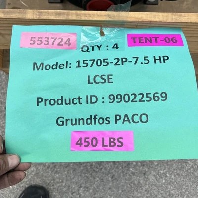 New | in-Stock Grundfos 15705-2P-7.5HP LCSE Centrifugal Pumps California US | Davliegogo LLC #1705475