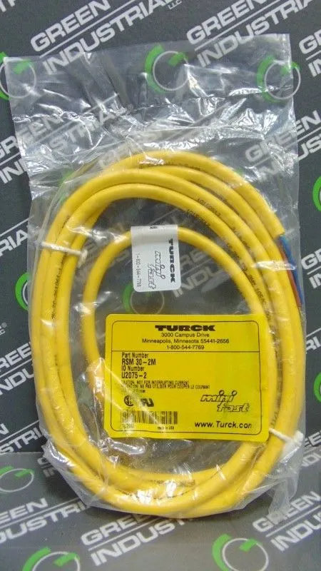 Turck CKM RSM 30-2M 2 Meter 18AWG 3 Wire Cordset New