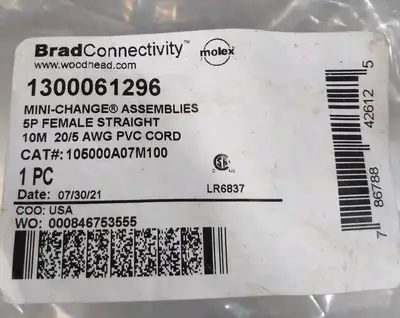 Brad Harrison 1300061296 Straight Female Cordset Loc5D11