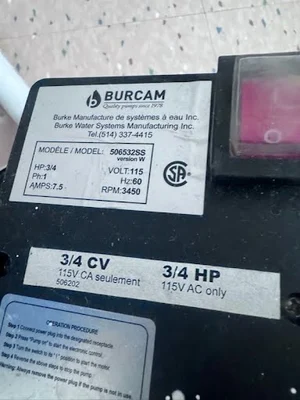 Used BURCAM 3/4HP Centrifugal Pumps Michigan US | Miedema Asset Management Group #1327140